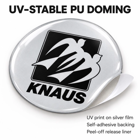 Knaus Doming-Aufkleber für Nabenkappen – 56 mm – 4er-Set