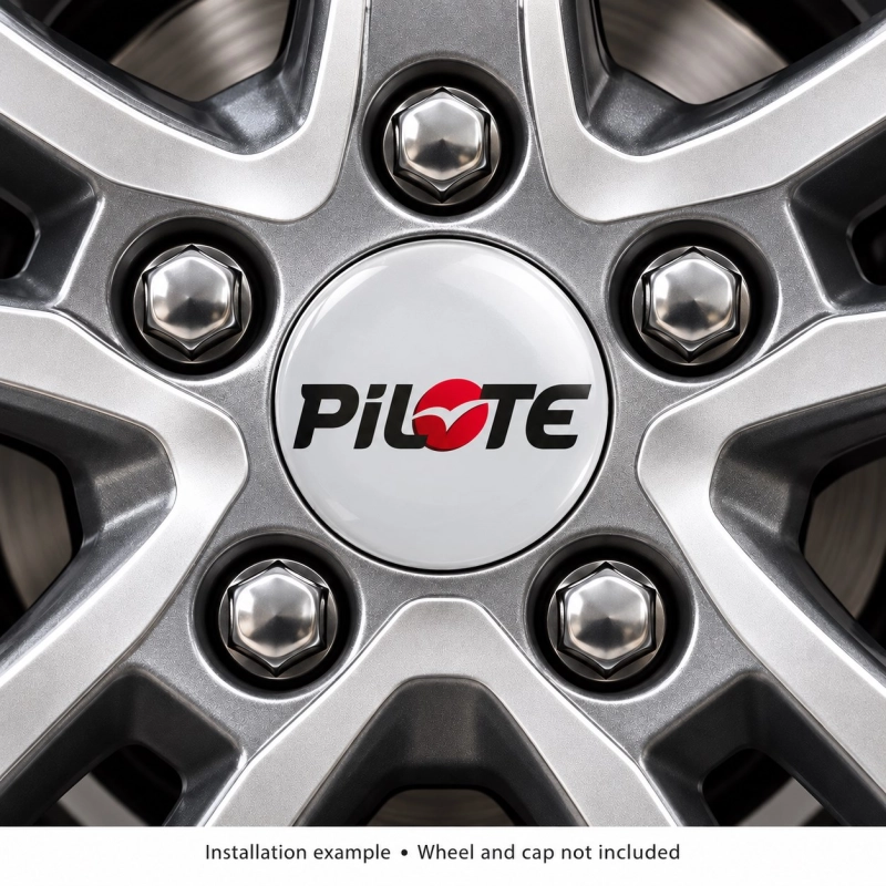 Pilote Doming-Aufkleber für Nabenkappen – 56 mm – 4er-Set