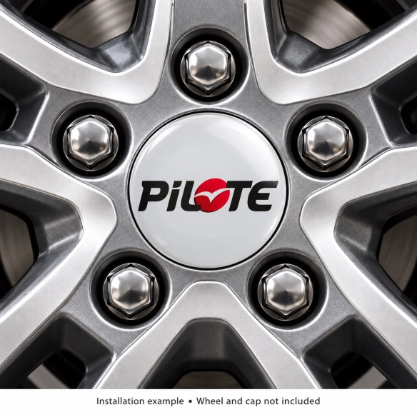Pilote Doming-Aufkleber für Nabenkappen – 56 mm – 4er-Set