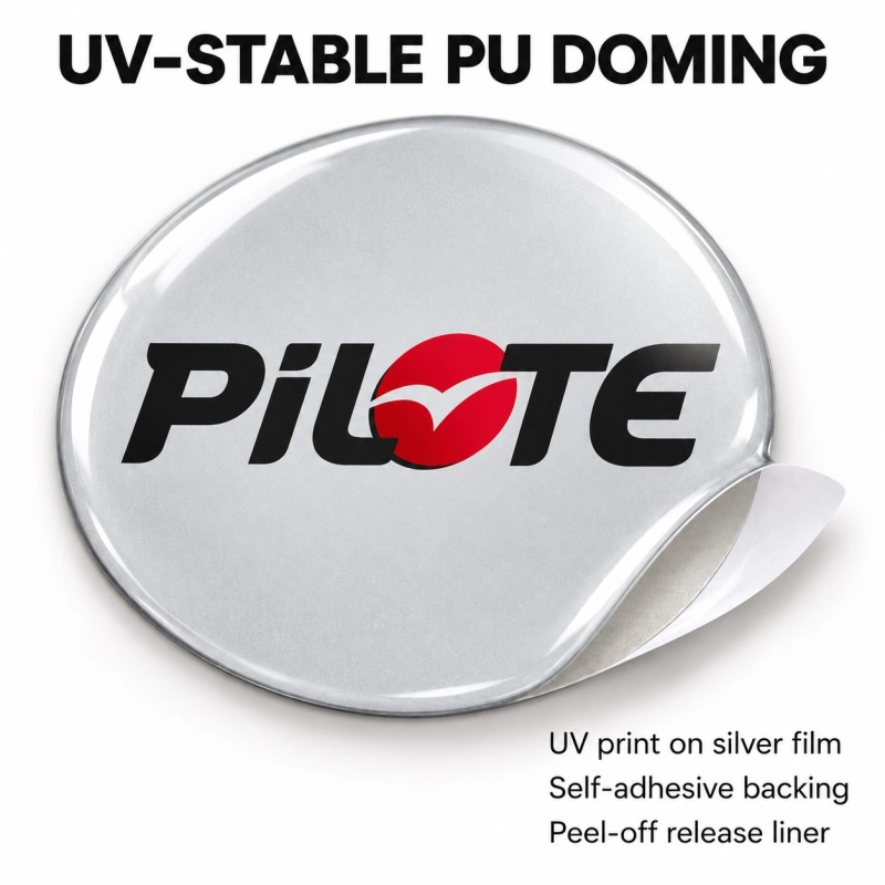 Pilote Doming-Aufkleber für Nabenkappen – 56 mm – 4er-Set
