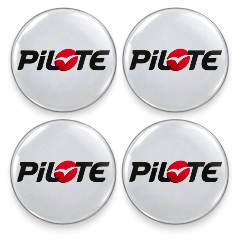 Pilote Doming-Aufkleber für Nabenkappen – 56 mm – 4er-Set