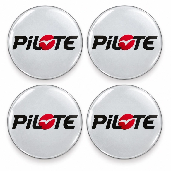 Pilote Doming-Aufkleber für Nabenkappen – 56 mm – 4er-Set