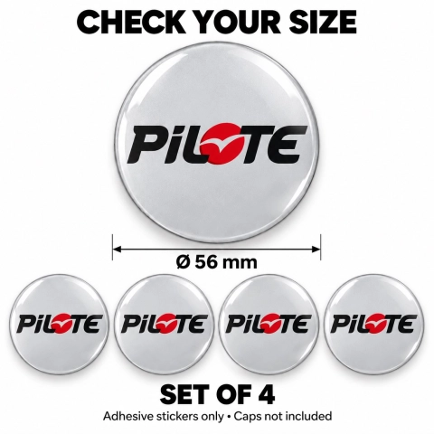 Pilote Doming-Aufkleber für Nabenkappen – 56 mm – 4er-Set 2