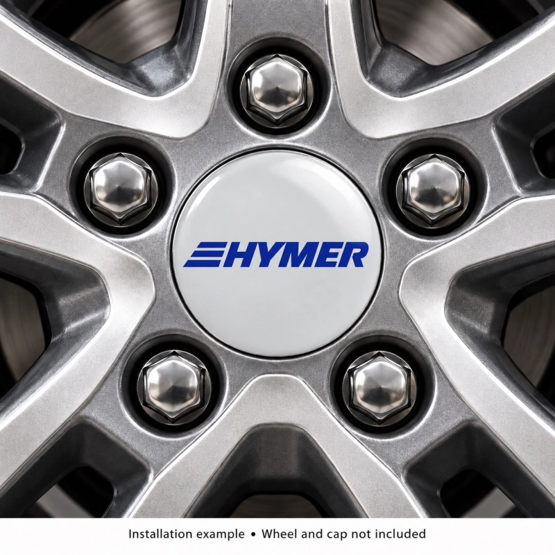Hymer Doming-Aufkleber für Nabenkappen – 56 mm – 4er-Set