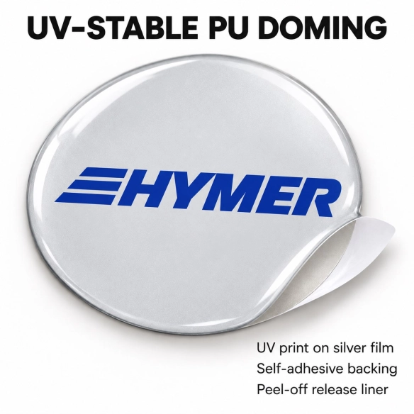 Hymer Doming-Aufkleber für Nabenkappen – 56 mm – 4er-Set
