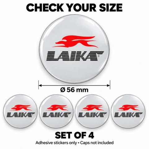 Laika Doming-Aufkleber für Nabenkappen – 56 mm – 4er-Set 2