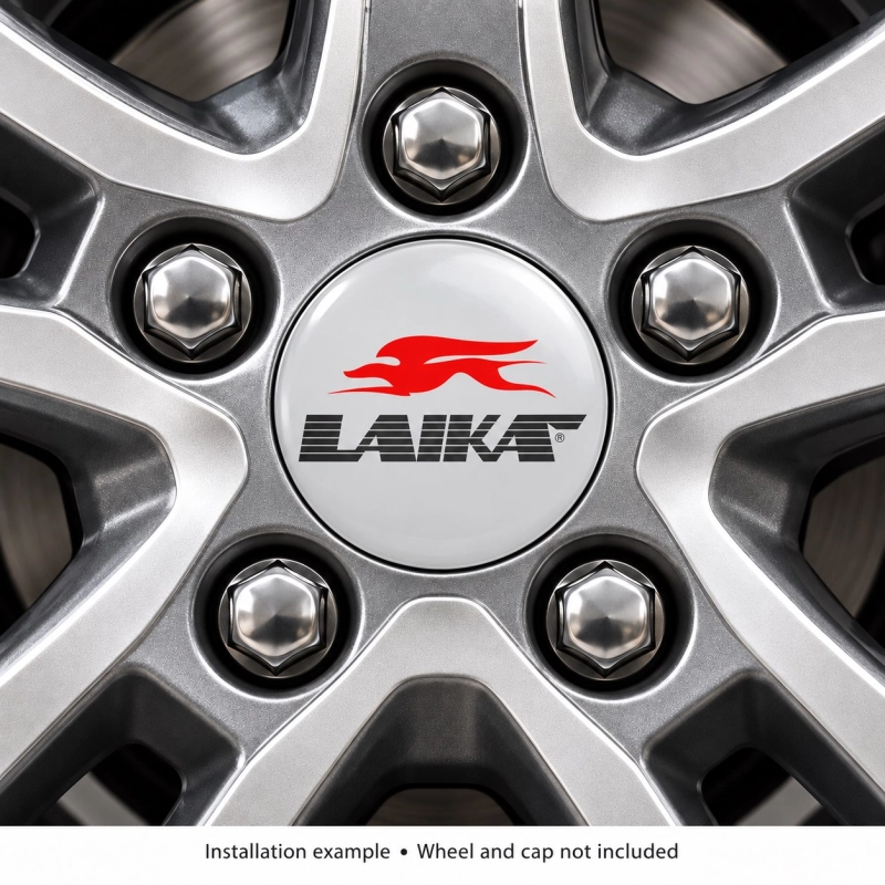 Laika Doming-Aufkleber für Nabenkappen – 56 mm – 4er-Set