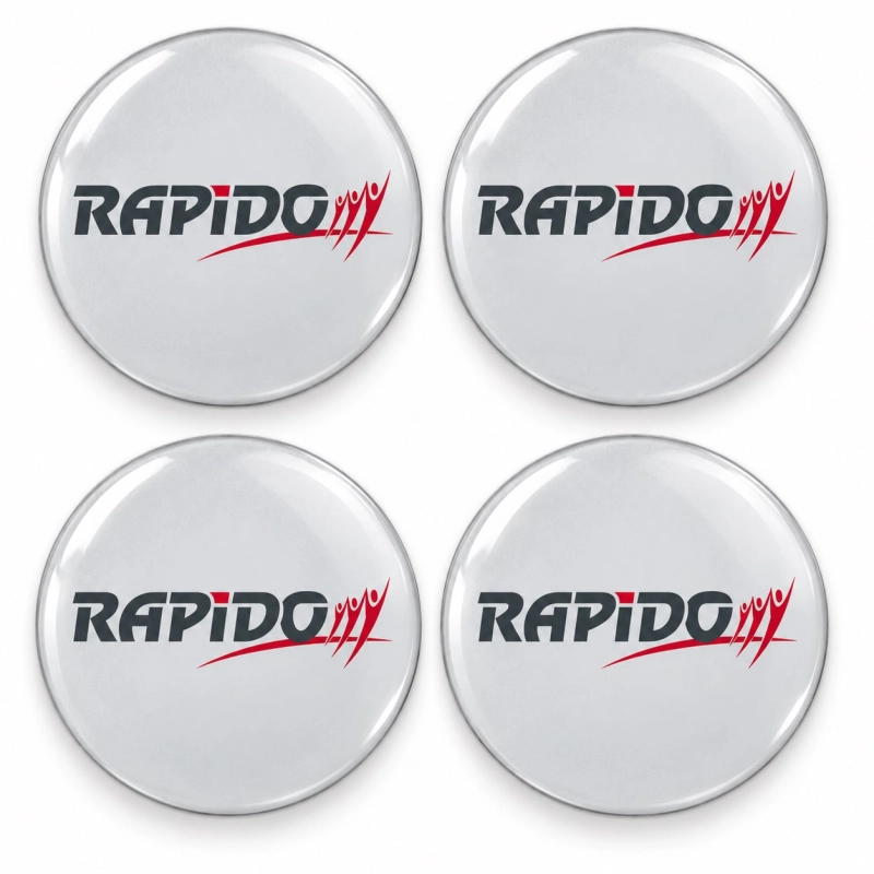 Rapido Doming-Aufkleber für Nabenkappen – 56 mm – 4er-Set