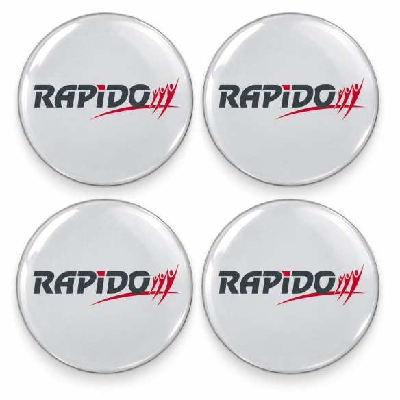Rapido Doming-Aufkleber für Nabenkappen – 56 mm – 4er-Set