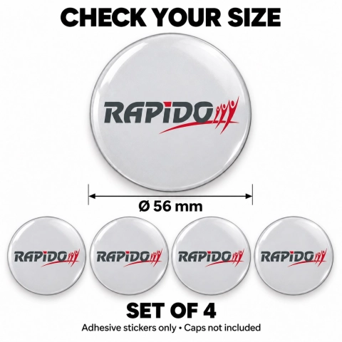 Rapido Doming-Aufkleber für Nabenkappen – 56 mm – 4er-Set 2