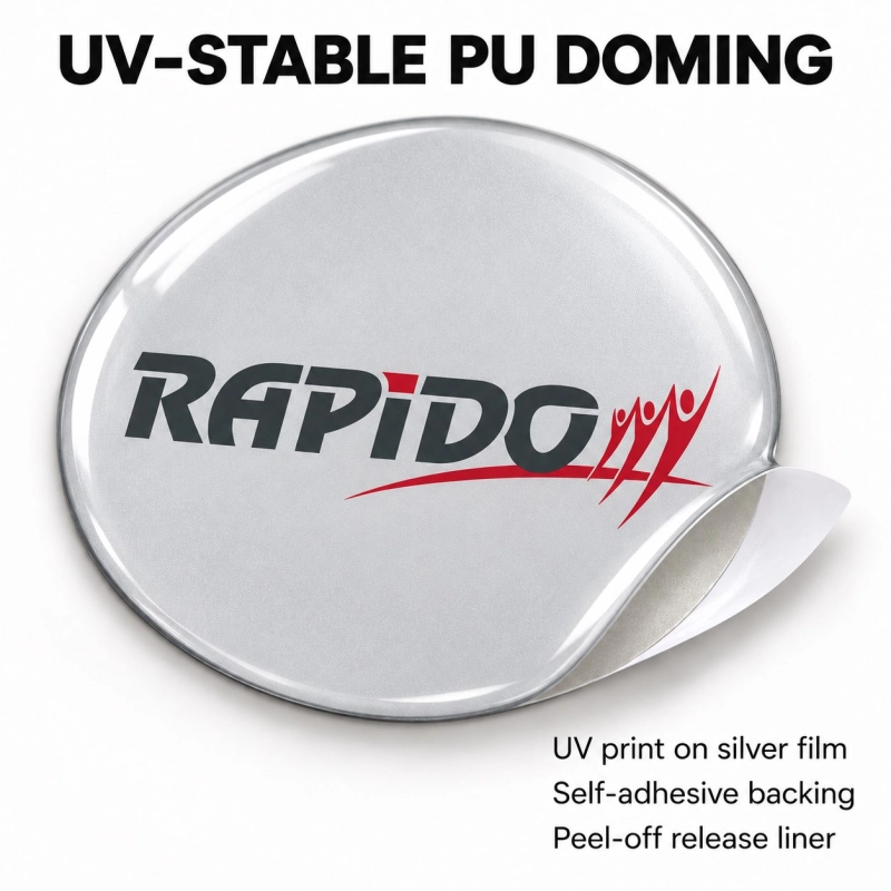 Rapido Doming-Aufkleber für Nabenkappen – 56 mm – 4er-Set
