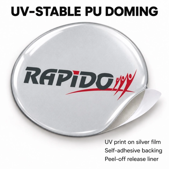Rapido Doming-Aufkleber für Nabenkappen – 56 mm – 4er-Set