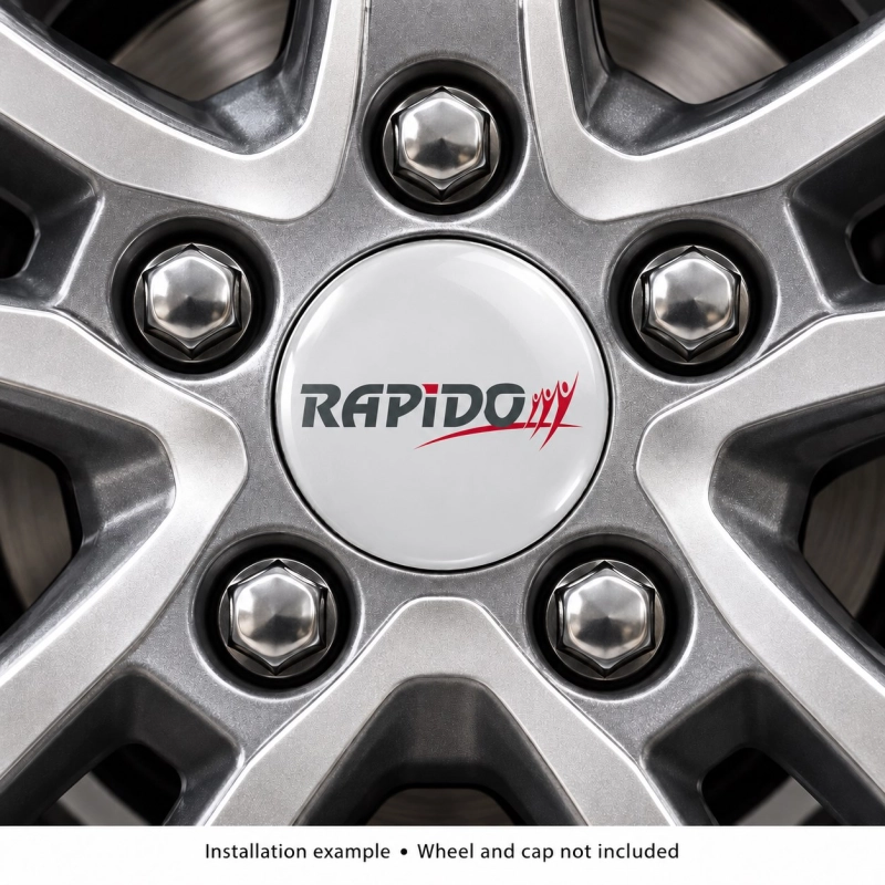 Rapido Doming-Aufkleber für Nabenkappen – 56 mm – 4er-Set