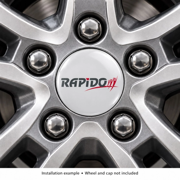 Rapido Doming-Aufkleber für Nabenkappen – 56 mm – 4er-Set