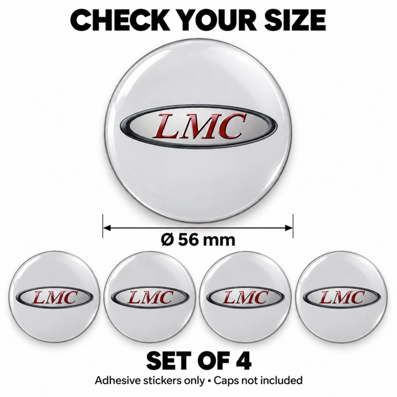 LMC Doming-Aufkleber für Nabenkappen – 56 mm – 4er-Set