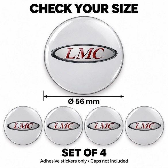 LMC Doming-Aufkleber für Nabenkappen – 56 mm – 4er-Set