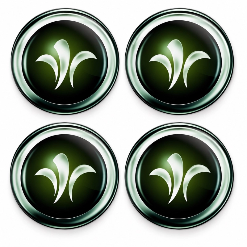 Lilienmotiv Doming-Aufkleber für Nabenkappen – 56 mm – 4er-Set