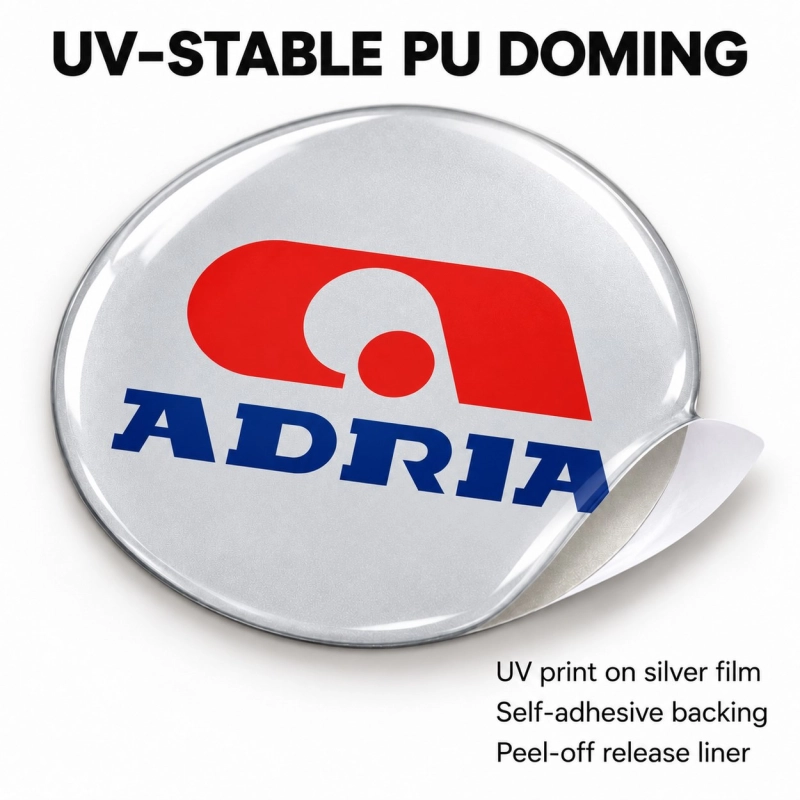 Adria Doming-Aufkleber für Nabenkappen – 56 mm – 4er-Set
