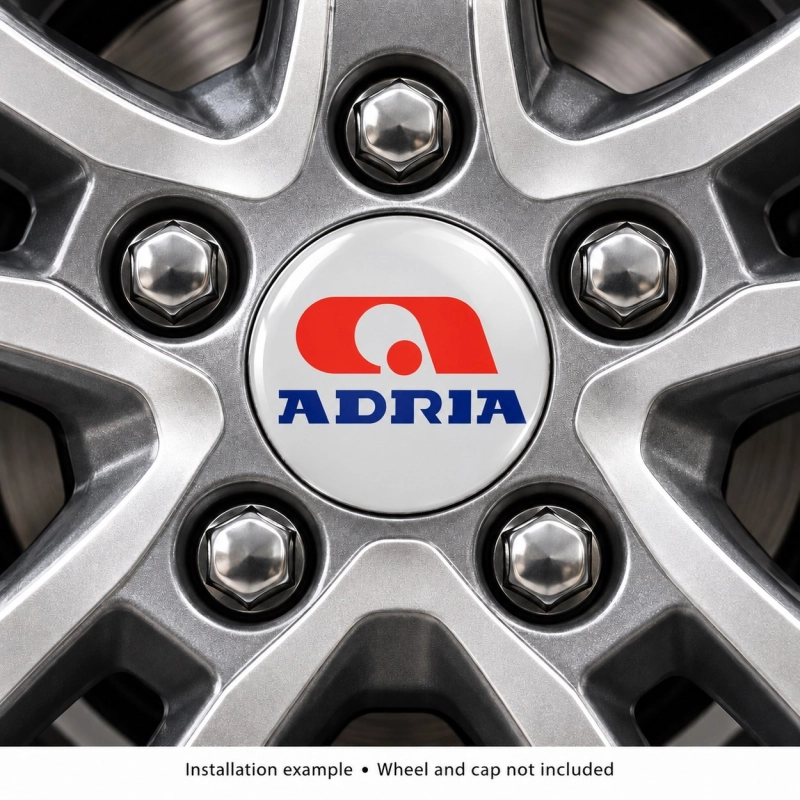 Adria Doming-Aufkleber für Nabenkappen – 56 mm – 4er-Set