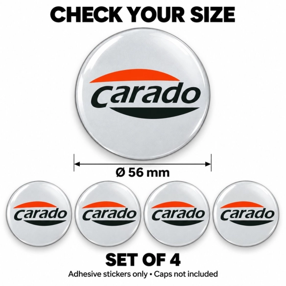 Carado Doming-Aufkleber für Nabenkappen – 56 mm – 4er-Set
