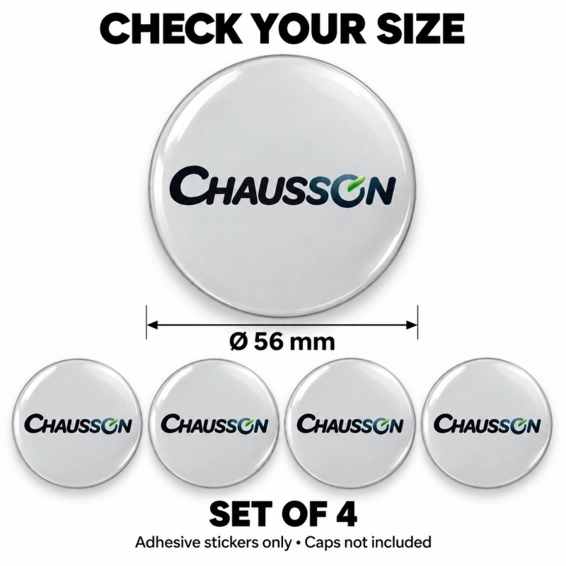 Chausson Doming-Aufkleber für Nabenkappen – 56 mm – 4er-Set