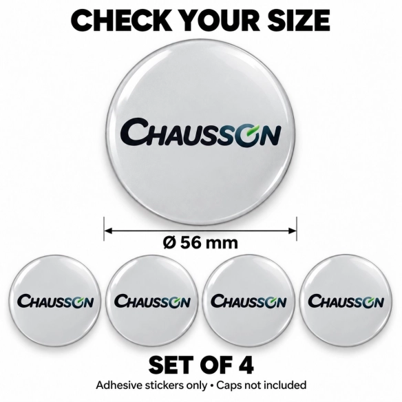 Chausson Doming-Aufkleber für Nabenkappen – 56 mm – 4er-Set