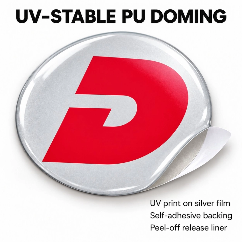 Dethleffs Doming-Aufkleber für Nabenkappen – 56 mm – 4er-Set – rotes D-Symbol