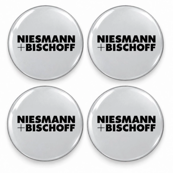 Niesmann + Bischoff Doming-Aufkleber für Nabenkappen – 56 mm – 4er-Set