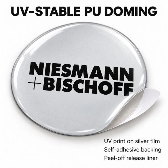 Niesmann + Bischoff Doming-Aufkleber für Nabenkappen – 56 mm – 4er-Set