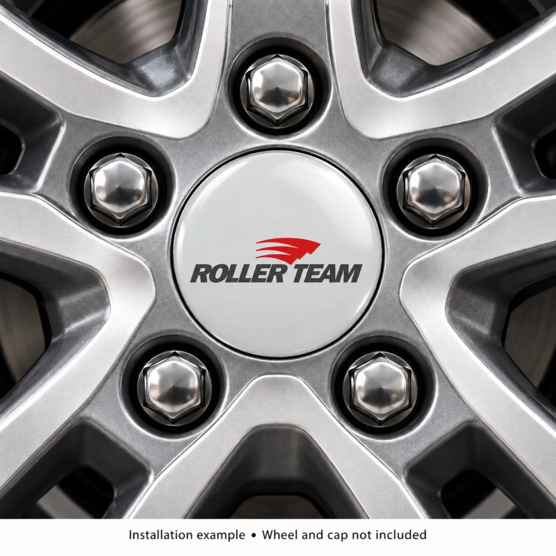 Roller Team Doming-Aufkleber für Nabenkappen – 56 mm – 4er-Set