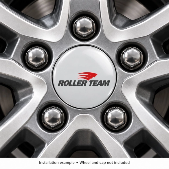 Roller Team Doming-Aufkleber für Nabenkappen – 56 mm – 4er-Set