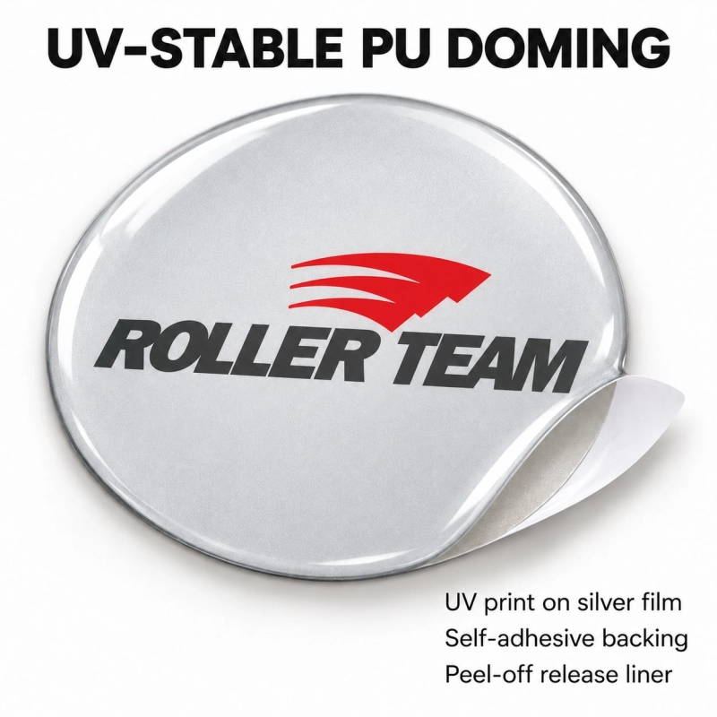 Roller Team Doming-Aufkleber für Nabenkappen – 56 mm – 4er-Set