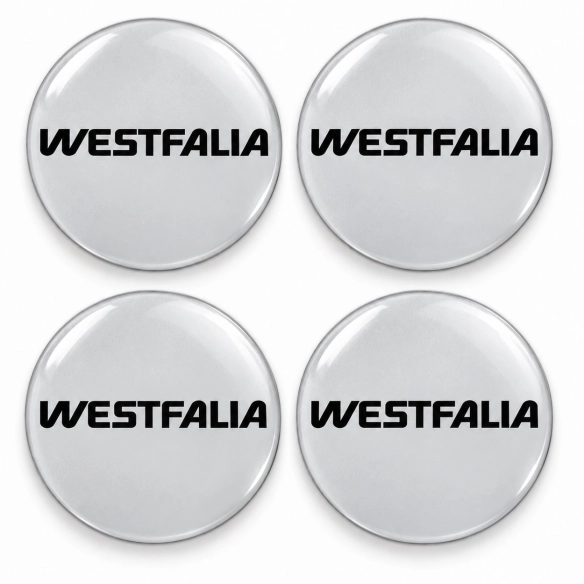 Westfalia Doming-Aufkleber für Nabenkappen – 56 mm – 4er-Set