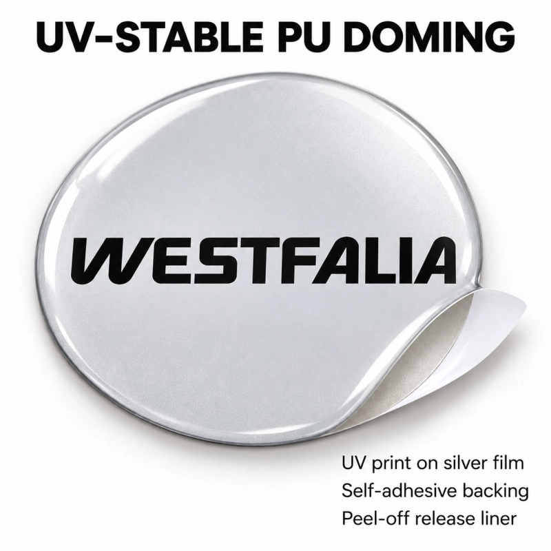 Westfalia Doming-Aufkleber für Nabenkappen – 56 mm – 4er-Set