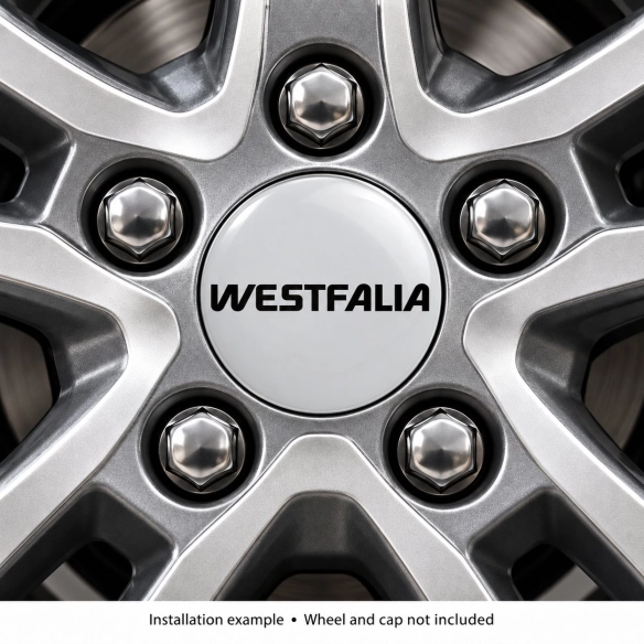 Westfalia Doming-Aufkleber für Nabenkappen – 56 mm – 4er-Set