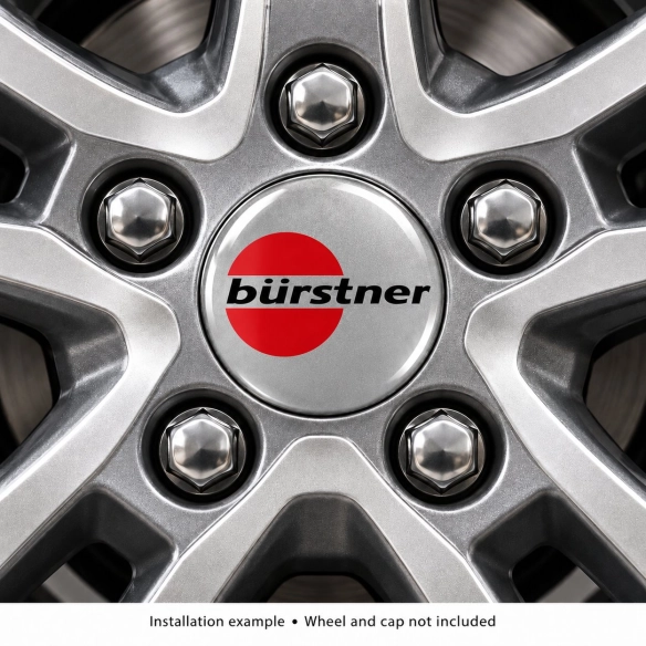 Bürstner Doming-Aufkleber für Nabenkappen – 60 mm – 4er-Set