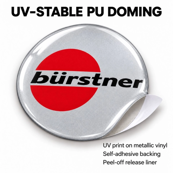Bürstner Doming-Aufkleber für Nabenkappen – 60 mm – 4er-Set