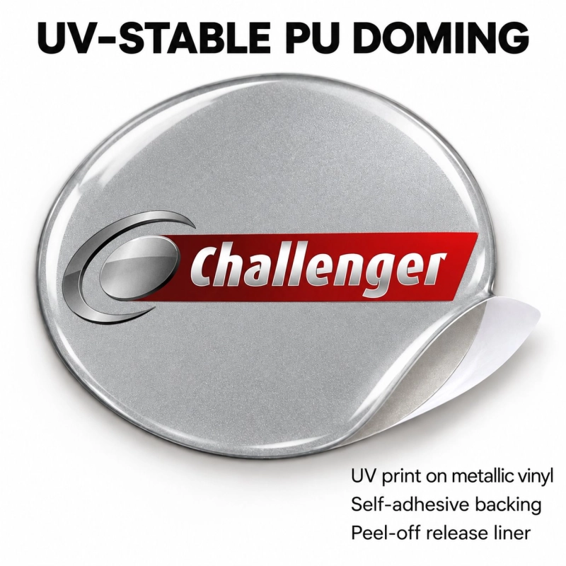 Challenger Doming-Aufkleber für Nabenkappen – 56 mm – 4er-Set