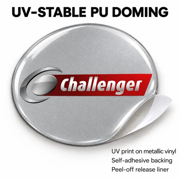 Challenger Doming-Aufkleber für Nabenkappen – 56 mm – 4er-Set