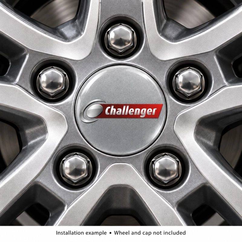 Challenger Doming-Aufkleber für Nabenkappen – 56 mm – 4er-Set