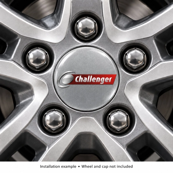 Challenger Doming-Aufkleber für Nabenkappen – 56 mm – 4er-Set