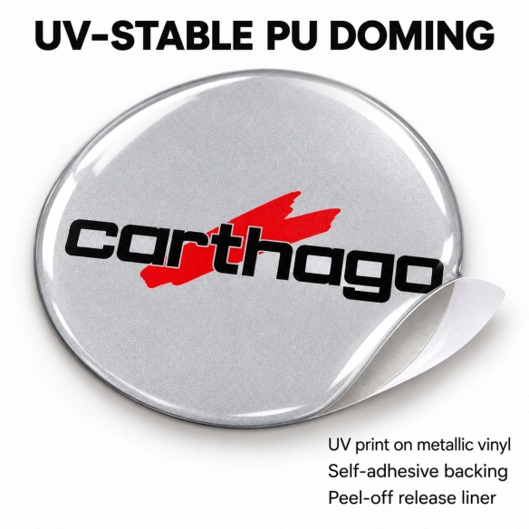 Carthago Doming-Aufkleber für Nabenkappen – 56 mm – 4er-Set