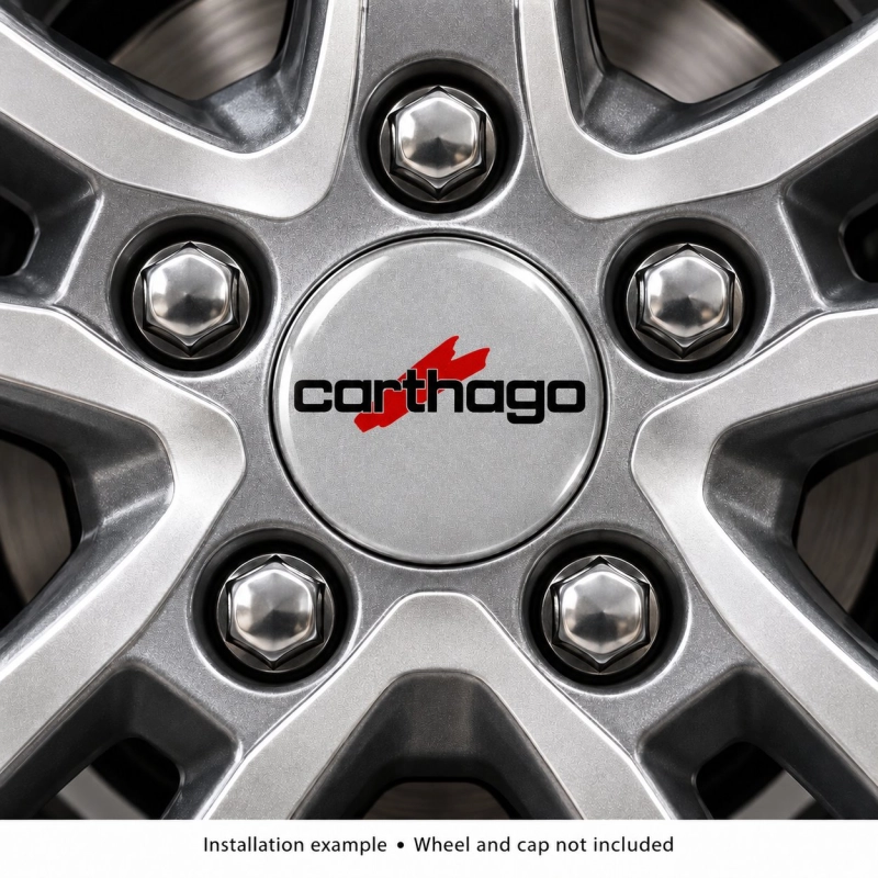 Carthago Doming-Aufkleber für Nabenkappen – 56 mm – 4er-Set