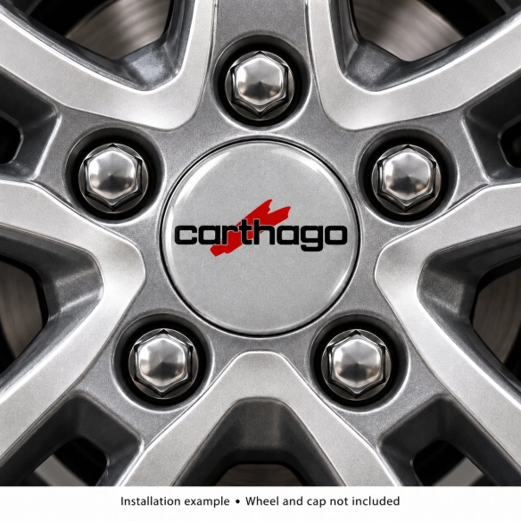 Carthago Doming-Aufkleber für Nabenkappen – 56 mm – 4er-Set