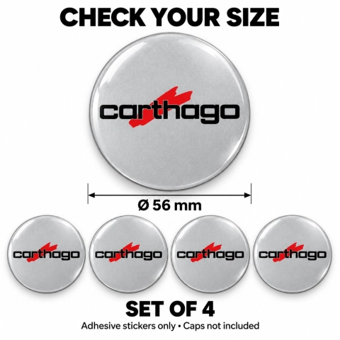Carthago Doming-Aufkleber für Nabenkappen – 56 mm – 4er-Set 2