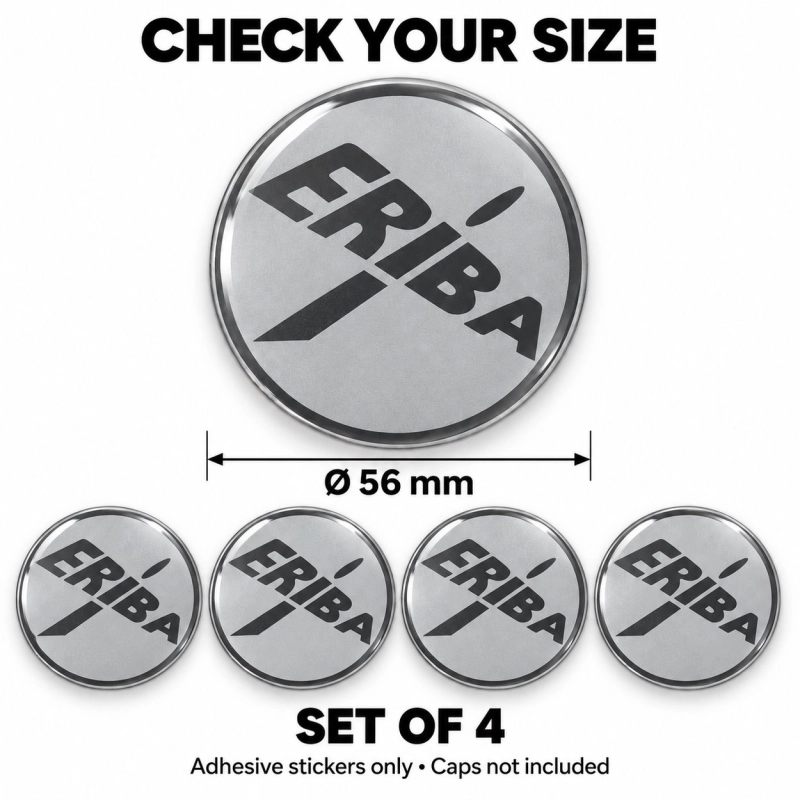 Eriba Doming-Aufkleber für Nabenkappen – 56 mm – 4er-Set