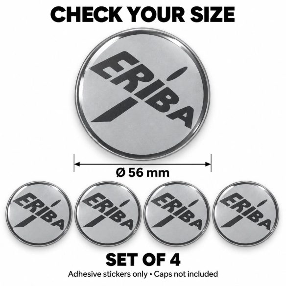 Eriba Doming-Aufkleber für Nabenkappen – 56 mm – 4er-Set