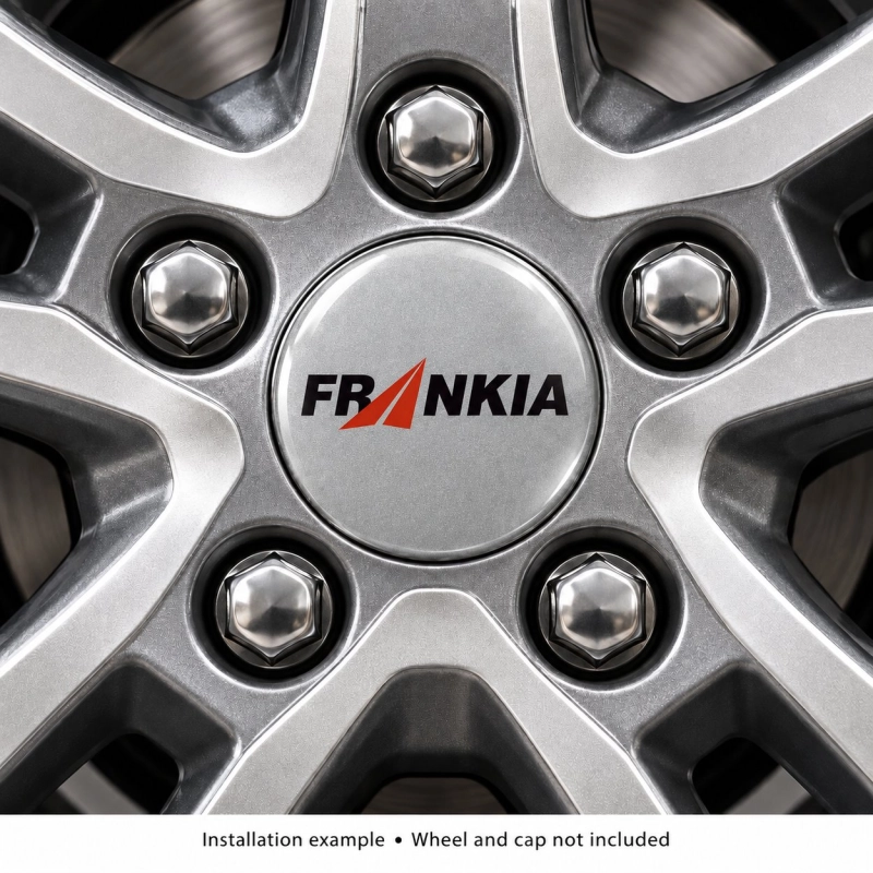 Frankia Doming-Aufkleber für Nabenkappen – 56 mm – 4er-Set