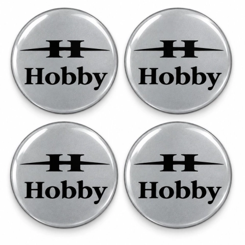 Hobby Doming-Aufkleber für Nabenkappen – 56 mm – 4er-Set – schwarzes H-Logo