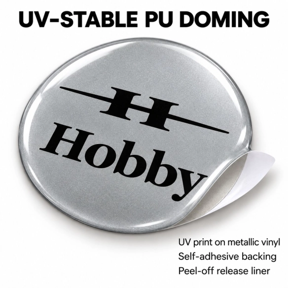 Hobby Doming-Aufkleber für Nabenkappen – 56 mm – 4er-Set – schwarzes H-Logo